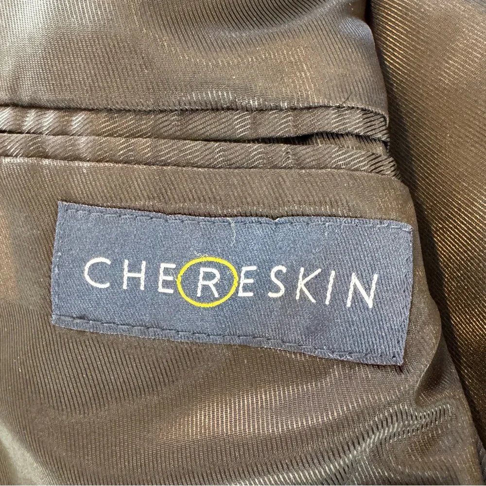Chereskin Mens 40R Sports Coat Black 2-Button 100% Silk Blazer Jacket